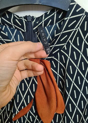 Chima Kahverengi Desenli Mini Kadın elbise/tunik