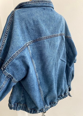Mavi Düğmeli Denim Kadın Ceket - Görsel 4