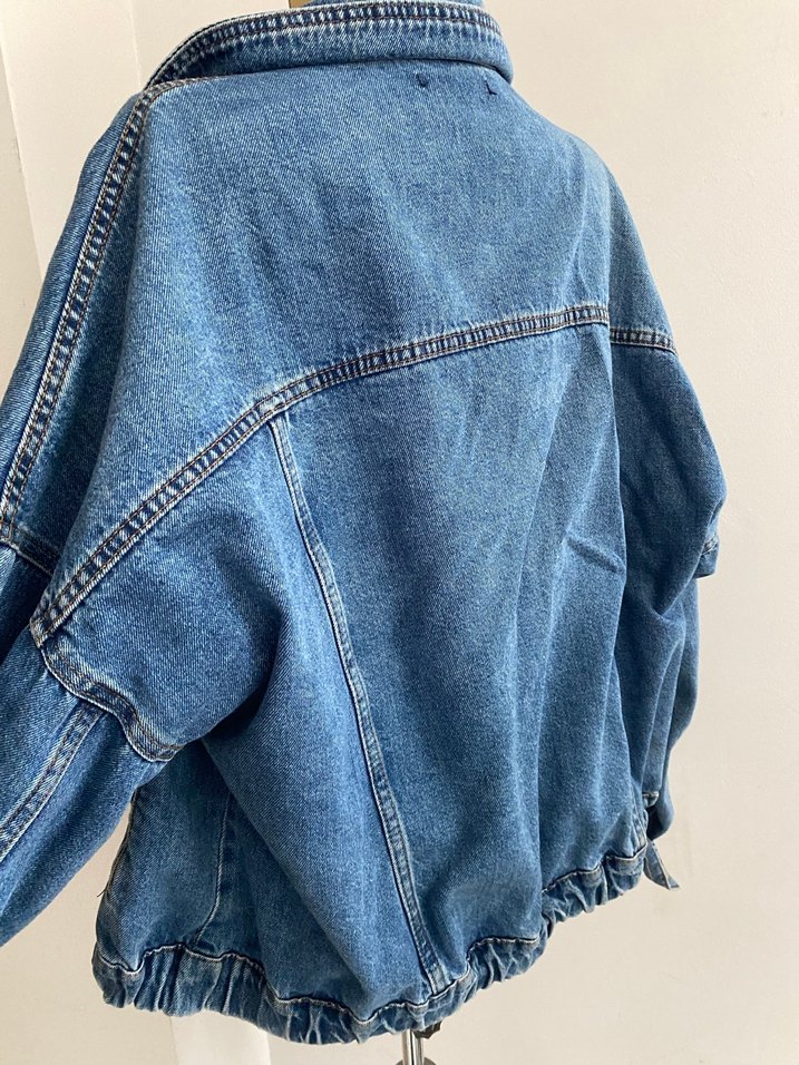 Mavi Düğmeli Denim Kadın Ceket - Görsel 4