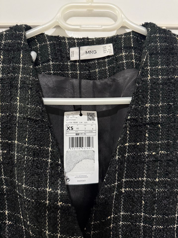 Düğmeli Siyah Ekose Midi Blazer elbise - Görsel 2