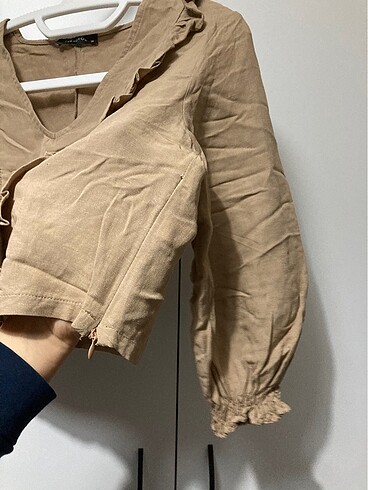 Bej keten crop - Görsel 4