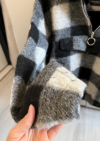 Gri Ekoseli kadın polar - Görsel 3