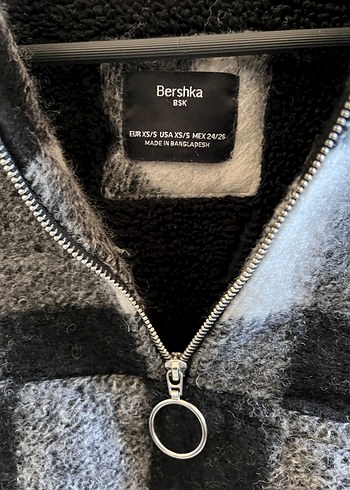 Gri Ekoseli kadın polar - Görsel 4