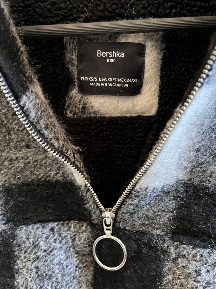 Gri Ekoseli kadın polar - Görsel 4