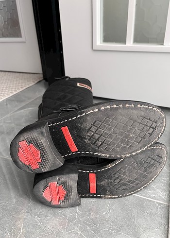 Siyah Deri Biker Dizüstü Botlar - Görsel 5