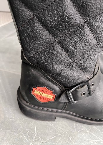 Siyah Deri Biker Dizüstü Botlar - Görsel 4