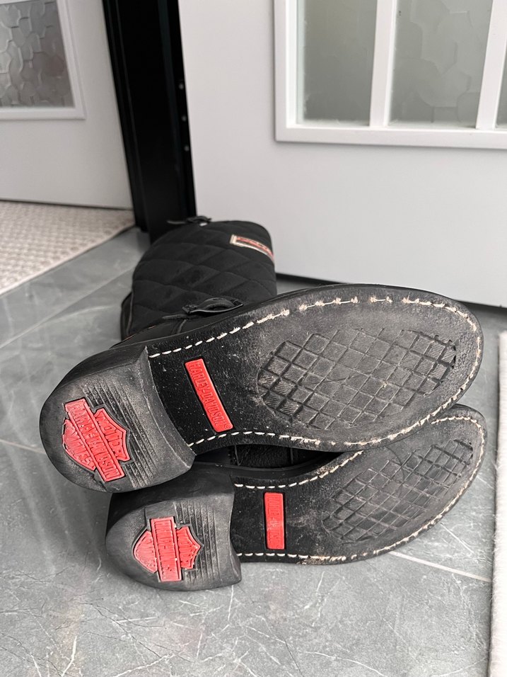 Siyah Deri Biker Dizüstü Botlar - Görsel 5