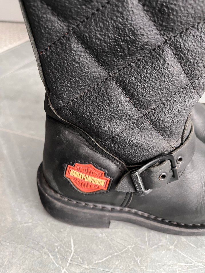 Siyah Deri Biker Dizüstü Botlar - Görsel 4