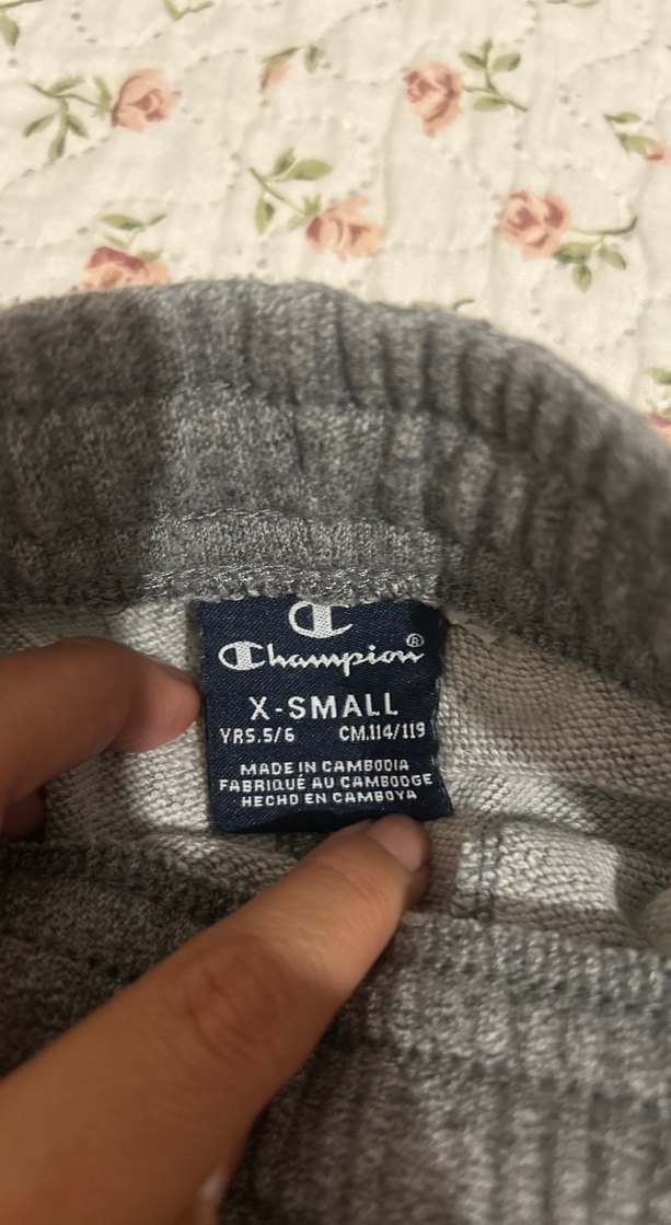 Gri orijinal Champion çocuk  Pamuklu Eşofman Altı - Görsel 2