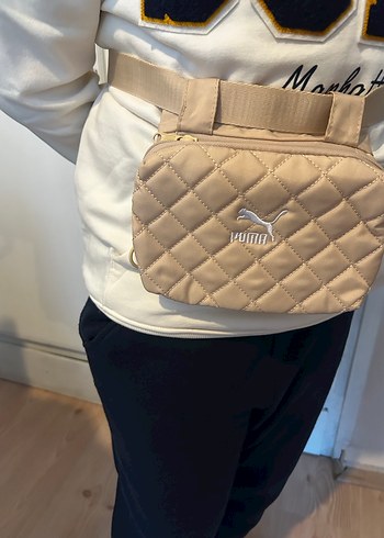 Bej Kapitone Kemerli Kadın Spor Çantası - Görsel 3