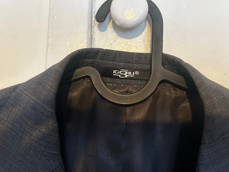 Kiğılı Koyu Gri Erkek Düz Desensiz Takım Elbise - Görsel 3