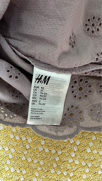 18-24 Ay Beden mor Renk H&M elbise