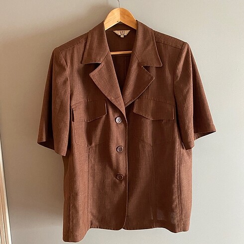 50 Beden kahverengi Renk Foli Kahverengi Blazer