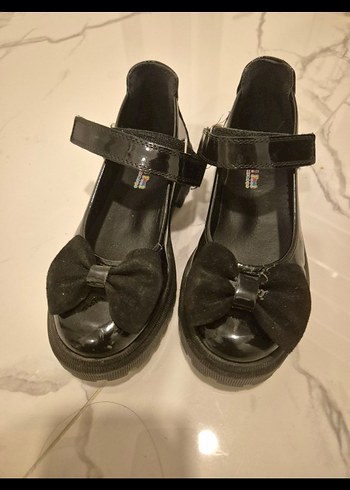 Kız Çocuk Siyah Rugan Goth Babet - Görsel 2