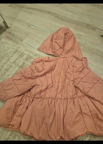 Kız Çocuk Kapüşonlu Pembe Kaban - Görsel 2