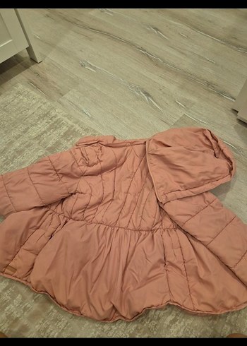 Kız Çocuk Kapüşonlu Pembe Kaban - Görsel 3