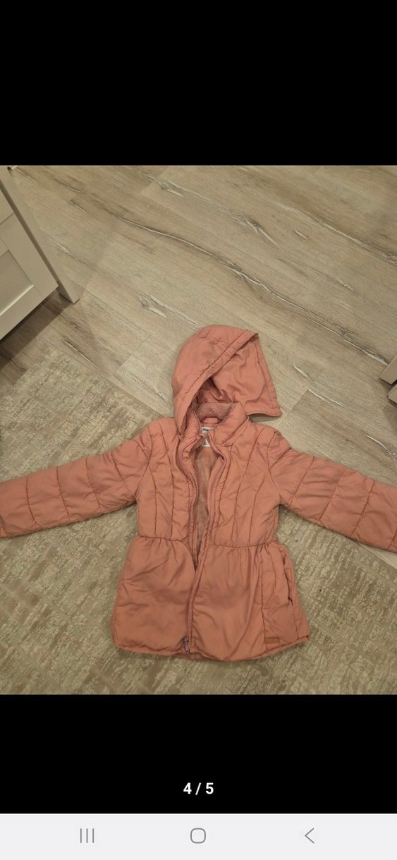 Kız Çocuk Kapüşonlu Pembe Kaban - Görsel 5