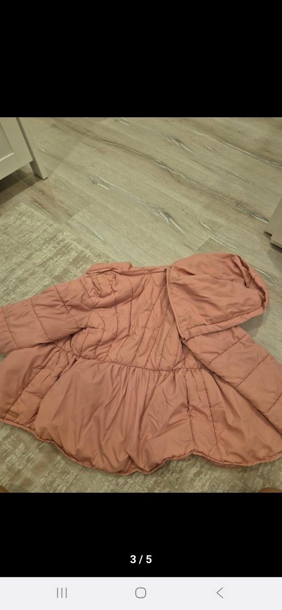 Kız Çocuk Kapüşonlu Pembe Kaban - Görsel 3