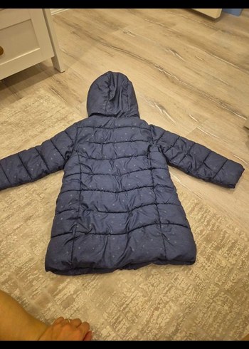 Kız Çocuk Kapüşonlu lacivert Mont - Görsel 3