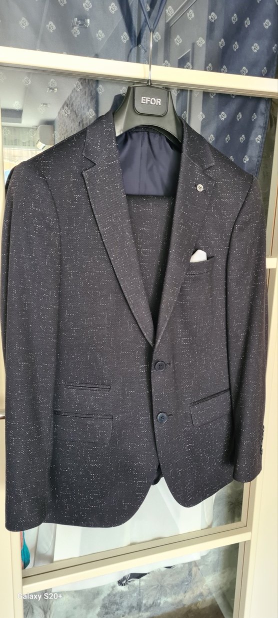 Düğmeli Gri Erkek Takım Elbise - Görsel 2