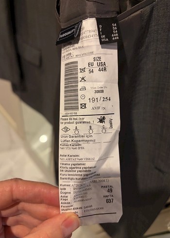 Gri Erkek Ceket Notch Yaka - Görsel 2