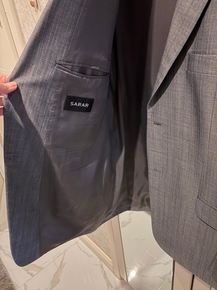 Gri Erkek Ceket Notch Yaka - Görsel 3