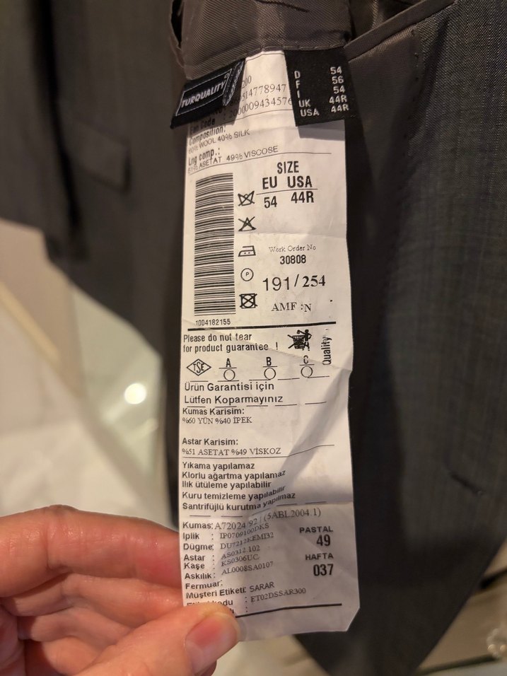 Gri Erkek Ceket Notch Yaka - Görsel 2