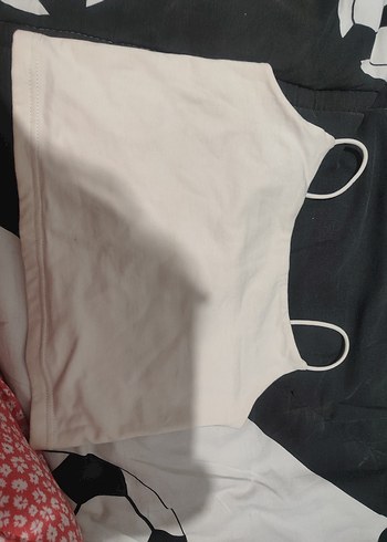 Beyaz Straplez askılı Kadın crop