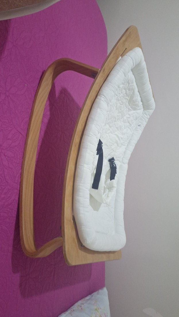 Ahşap Bebek Beşiği Beyaz Minderli - Görsel 2