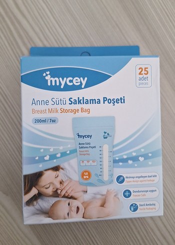 Mycey Anne Sütü Saklama Poşeti 200ml 25'li/6 kutu toplam 150adet - Görsel 2
