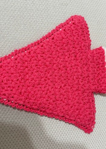 Renkli Kenarlı Beyaz Örgü Banyo lifi - Görsel 2