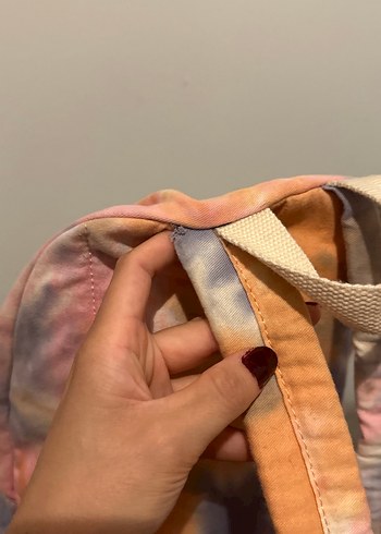 Beden çeşitli Renk Kadın Pastel Batik Desenli Sırt Çantası
