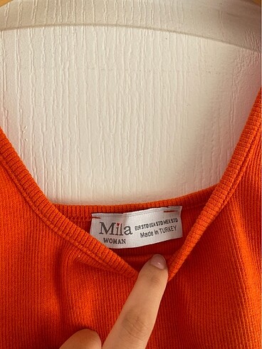 Zara Turuncu fitilli crop