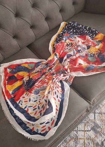 Renkli Bohem Kadın eşarp, - Görsel 2