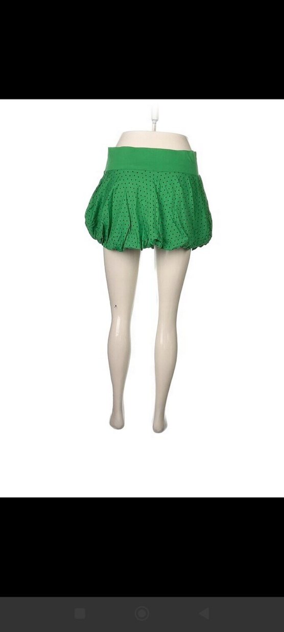 Yeşil Puantiyeli Mini Etek,bel 40cm boyu 30cm S,M uyumlu - Görsel 3
