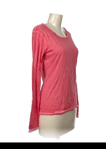 Pembe Uzun Kollu Keten Bluz boyu 65cm iki kol arası 44cm bedn xL - Görsel 2