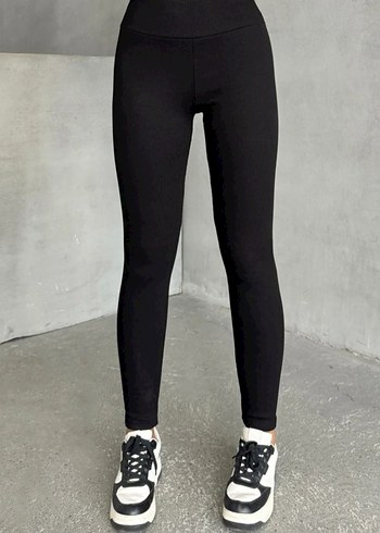 Siyah, Dar Kesim Midi Kadın Tayt - Görsel 3