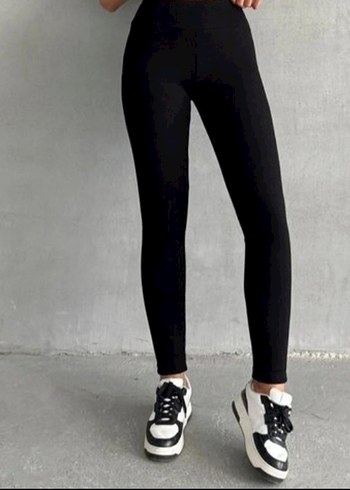 Siyah, Dar Kesim Midi Kadın Tayt - Görsel 5