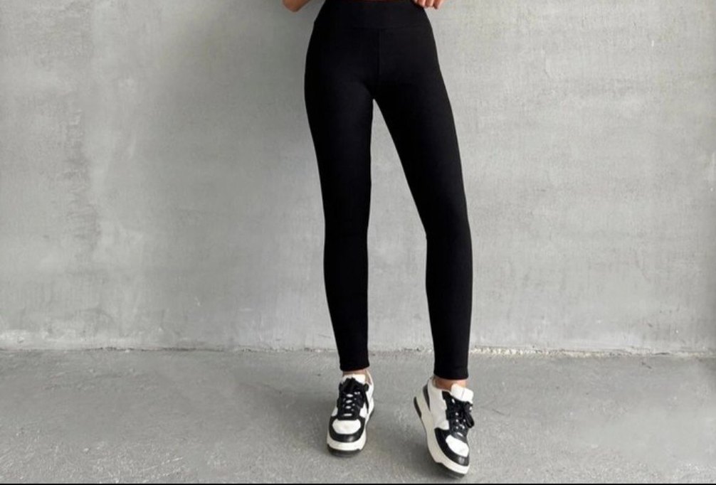 Siyah, Dar Kesim Midi Kadın Tayt - Görsel 5