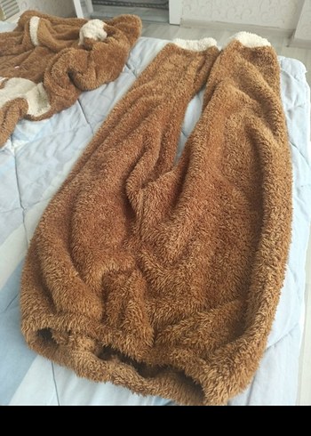 Kürklü Kapüşonlu Sokak Stili Kıyafeti peluş eşofman takımı M bdn - Görsel 4