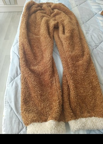 Kürklü Kapüşonlu Sokak Stili Kıyafeti peluş eşofman takımı M bdn - Görsel 3