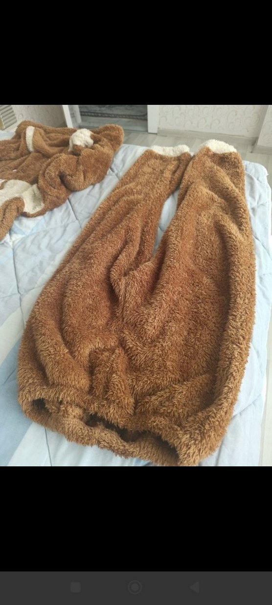 Kürklü Kapüşonlu Sokak Stili Kıyafeti peluş eşofman takımı M bdn - Görsel 4