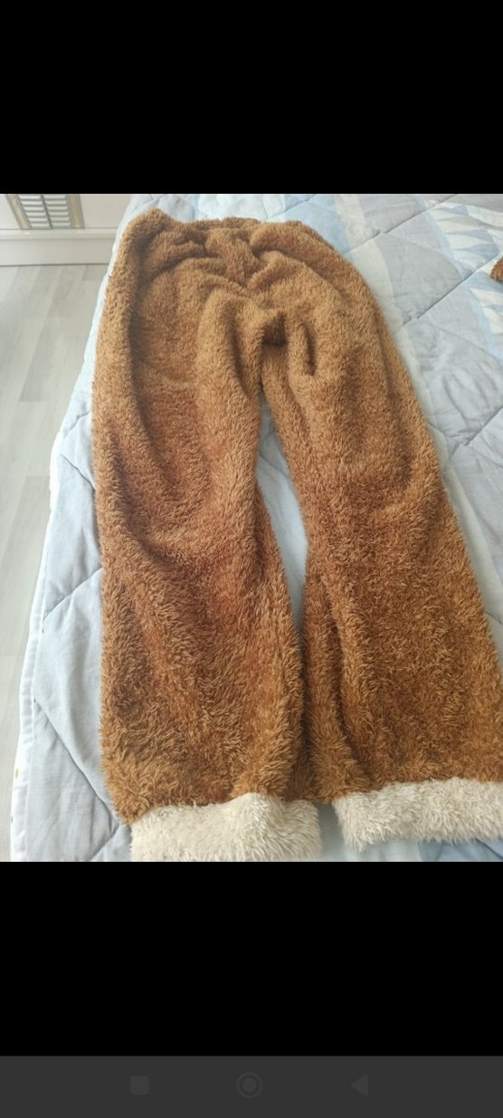 Kürklü Kapüşonlu Sokak Stili Kıyafeti peluş eşofman takımı M bdn - Görsel 3