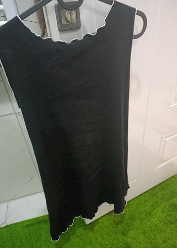 ML beden uyumlu,siyah esnek rahat gecelik, fitilli - Görsel 3