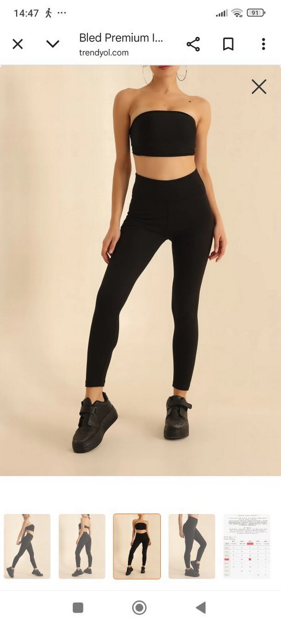 Bled Siyah Yüksek Bel Toparlayıcı Tayt, esnek M beden - Görsel 2