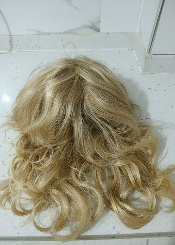 peruk saç uygulamdn aldım gerçek saç yazıyor,çok güzel bir renk - Görsel 5