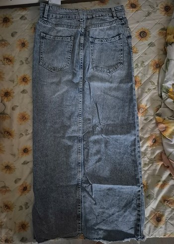 Bershka Kadın Mavi Bol Kesim Uzun Kot Pantolon