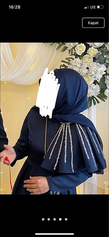 Omuz detaylı abiye elbise