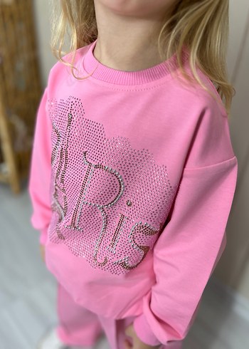 Pembe Payetli Kız Çocuk Eşofman Takımı - Görsel 2