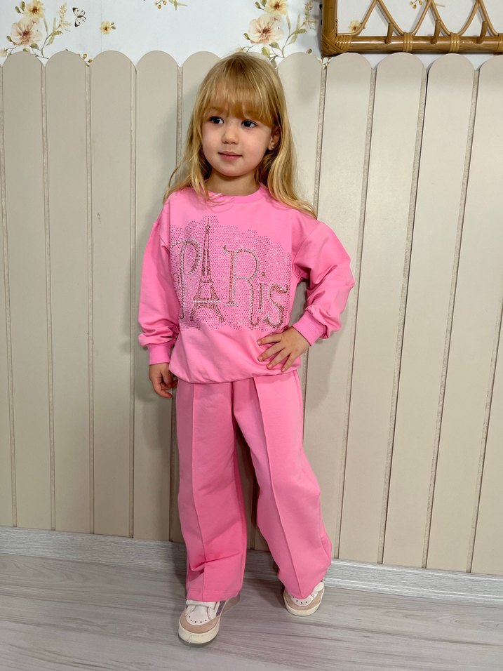 Pembe Payetli Kız Çocuk Eşofman Takımı - Görsel 3